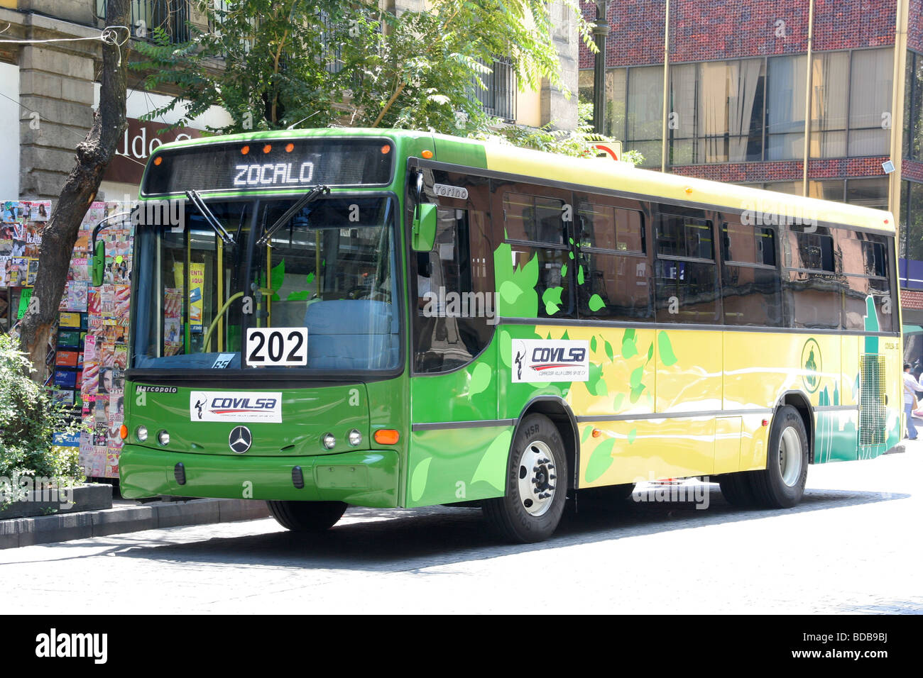 Bus écologique publié pour le transport dans le centre-ville de Mexico Banque D'Images