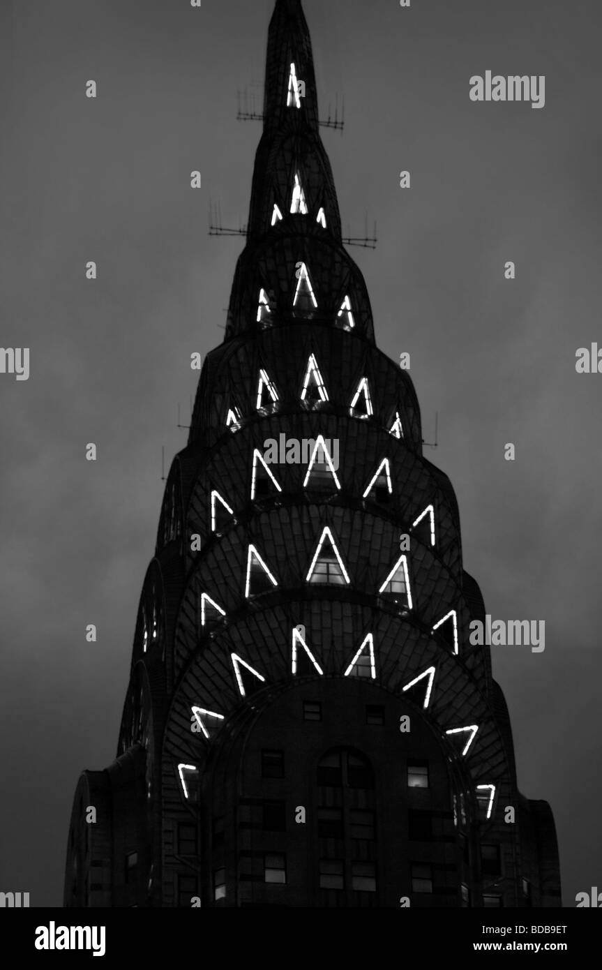 L'art déco du Chrysler Building Banque D'Images