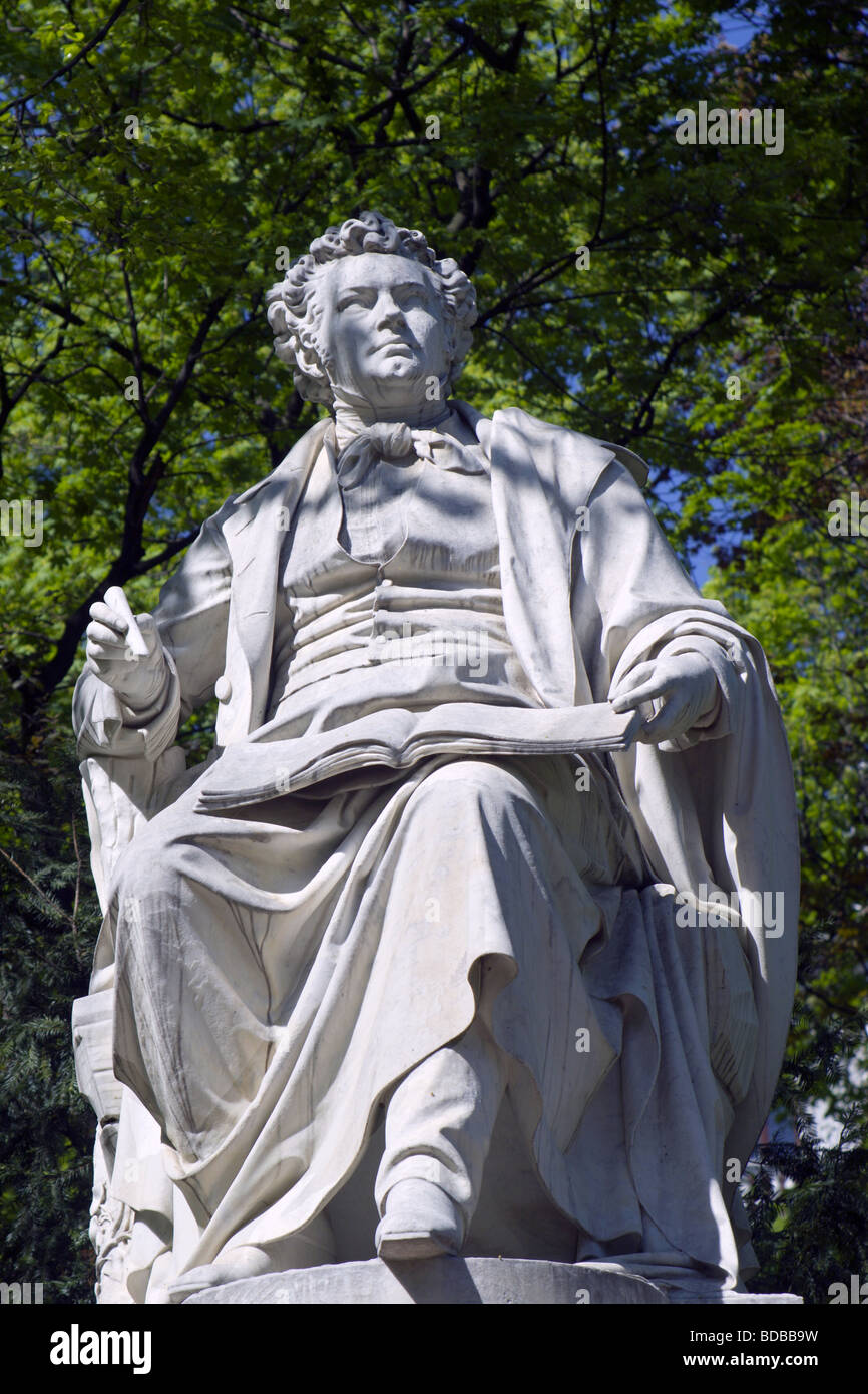 Vienne - Franz Schubert statue en Stadtpark Banque D'Images