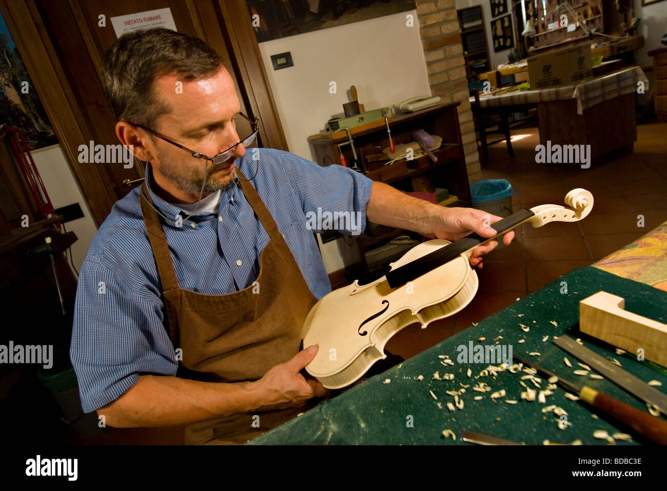 Bissolotti luthier Cremona Italie Banque D'Images