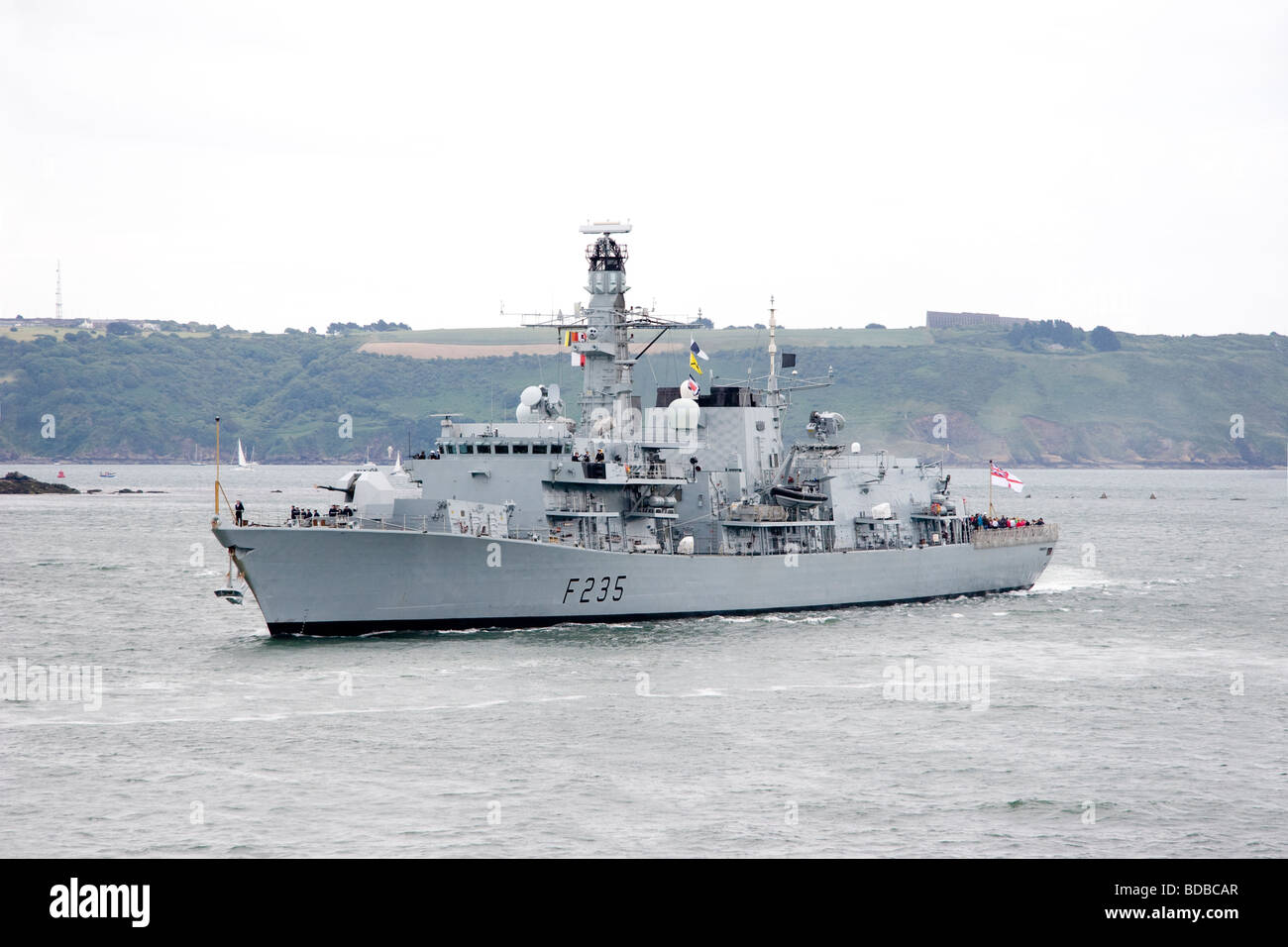 Le HMS Monmouth frégate type 23 sur l'exercice plymouth Devon UK Banque D'Images