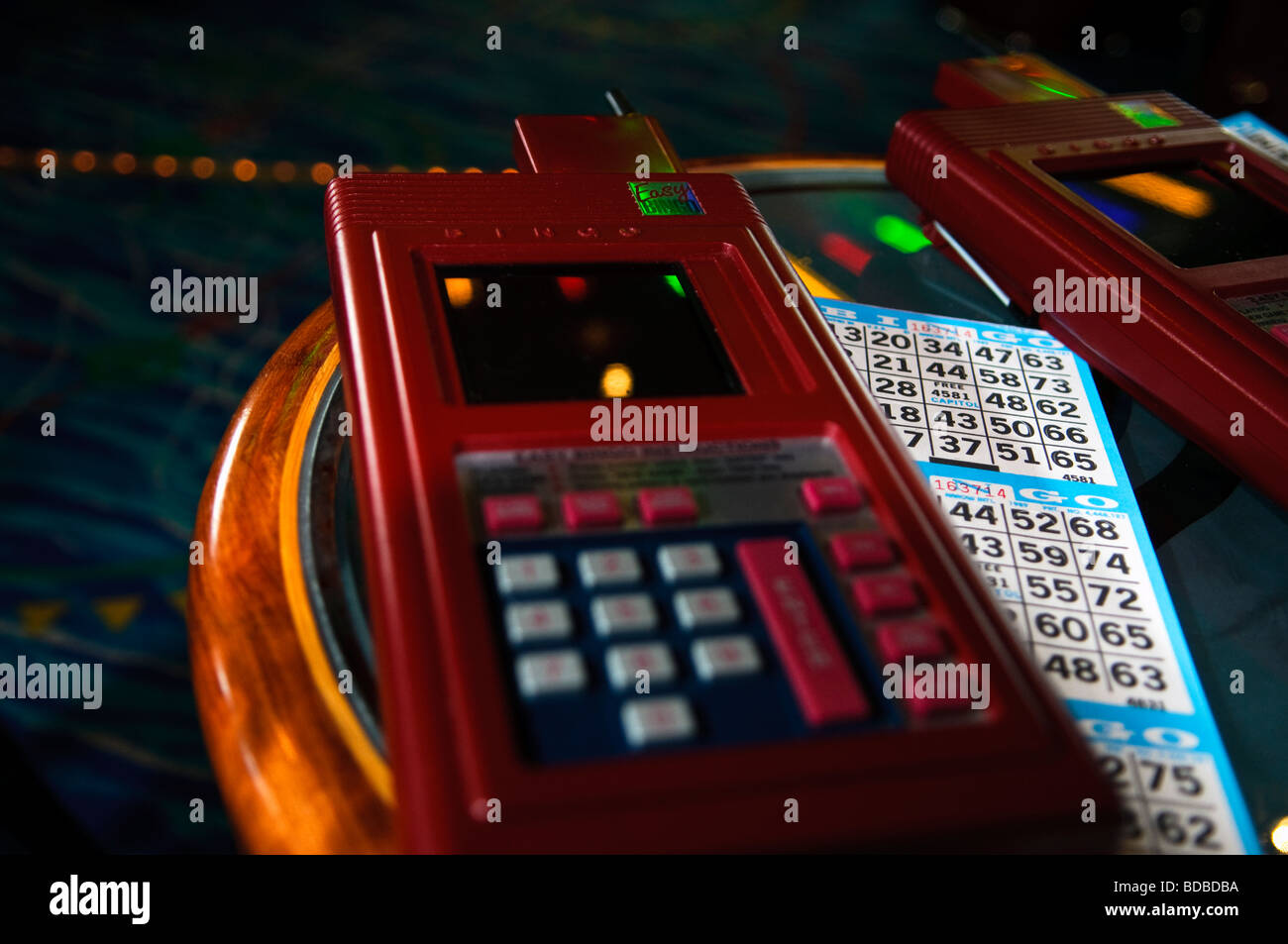 Le Bingo électronique à bord du Norwegian Star Cruise Line Banque D'Images