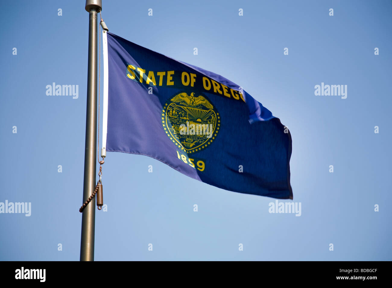 Drapeau de l'état de l'oregon flag beaver state flag Banque D'Images