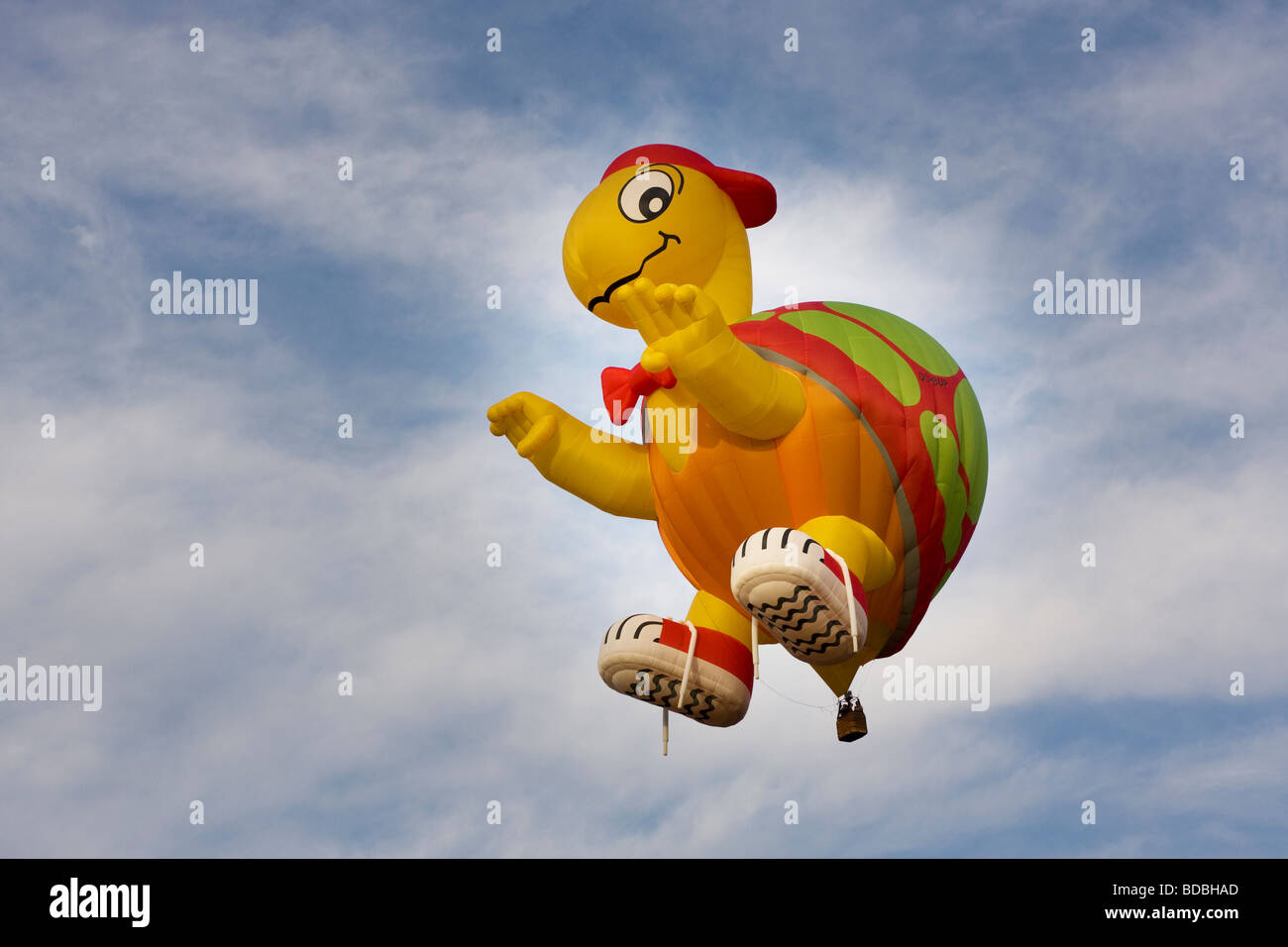 Ballon à air chaud en forme de tortue Banque D'Images