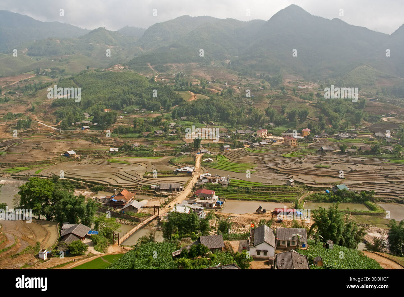 Villages autour de Sapa dans la région montagneuse du nord du Vietnam Banque D'Images