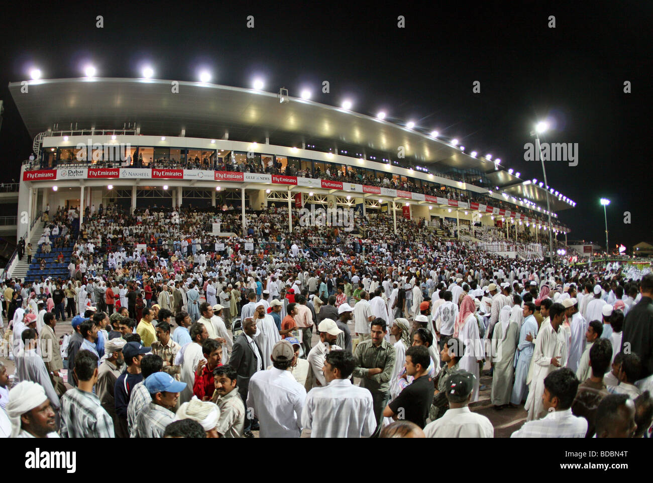 Vue de l'hippodrome de Nad Al Sheba à Dubaï, Émirats Arabes Unis Banque D'Images