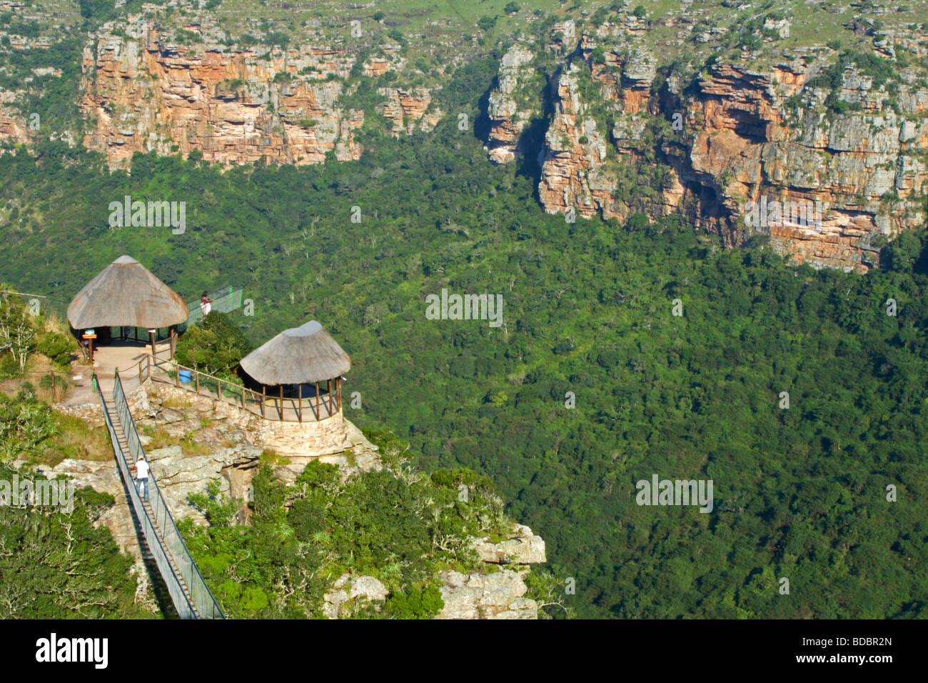 Pont suspendu et voir l'Oribi Gorge, sites, Kwazulu Natal, Afrique du Sud Banque D'Images