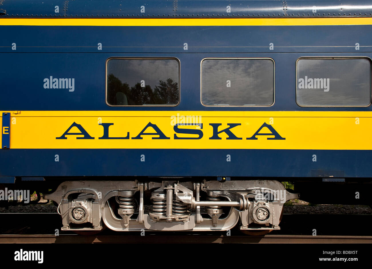 Alaska Railroad train voiture Banque D'Images