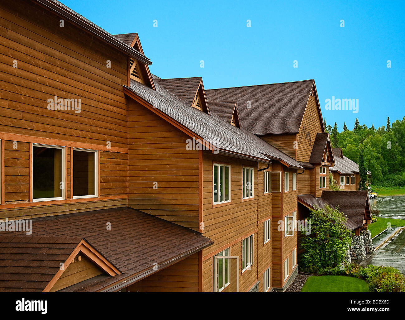 Exterior talkeetna alaskan lodge, Alaska, USA Banque D'Images