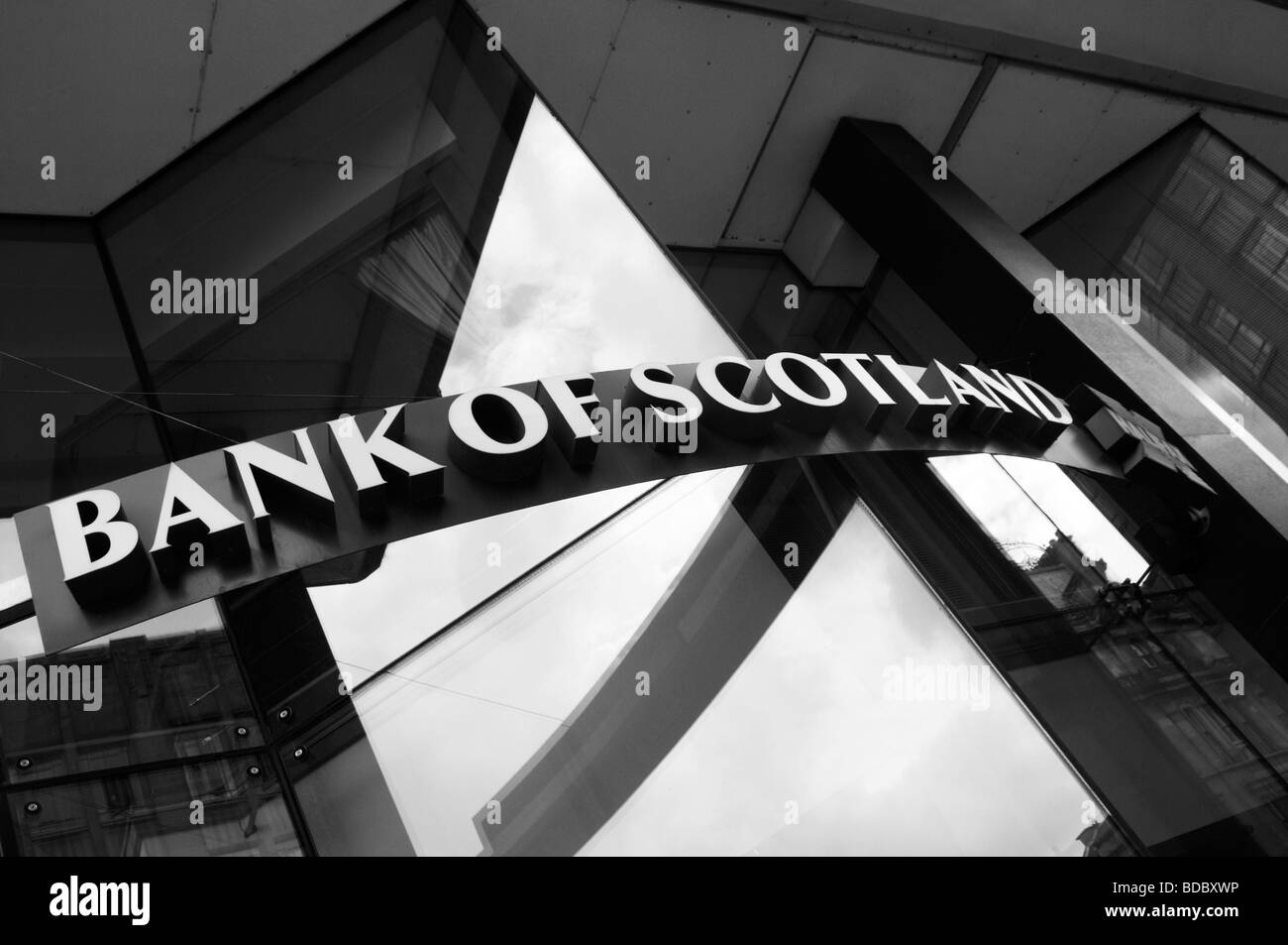 Royal Bank of Scotland rbs bancaire banques appartenant au gouvernement public logo halifax fred le shred Banque D'Images
