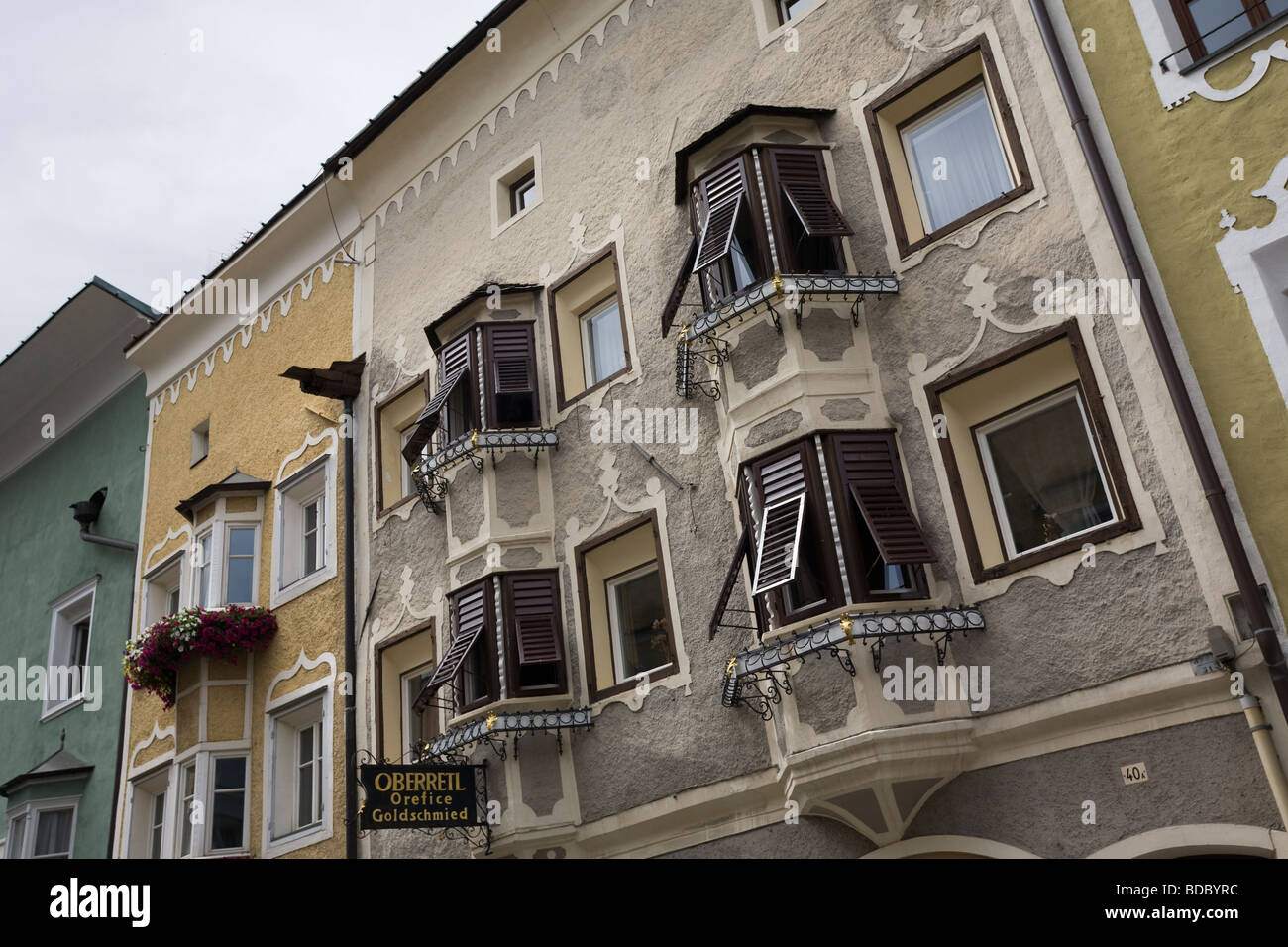 La rue principale de Vipiteno Sterzing Alto Adige SudTirol Italie EU Banque D'Images