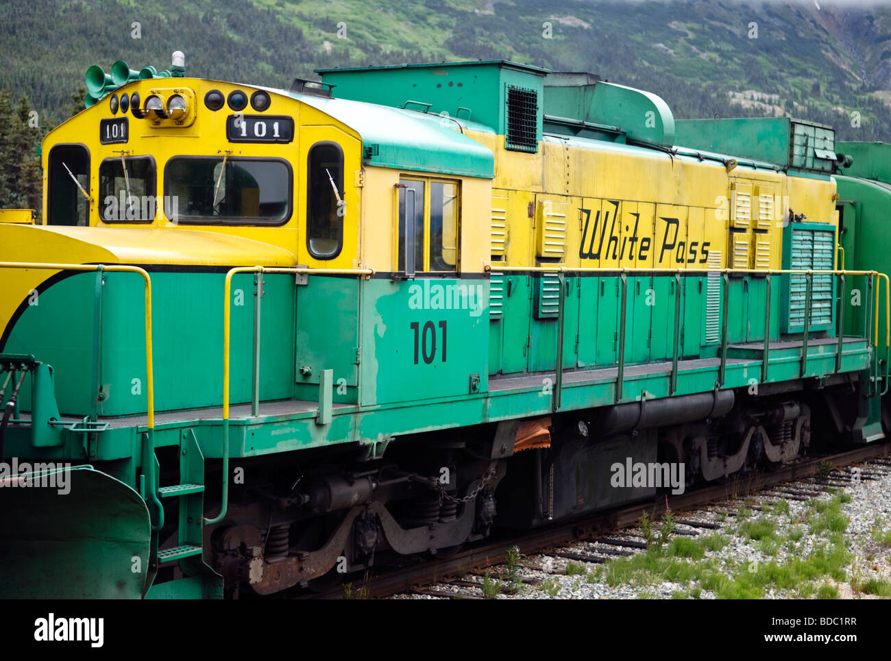 Le chemin de fer White Pass and Yukon Route à Skagway en Alaska Banque D'Images
