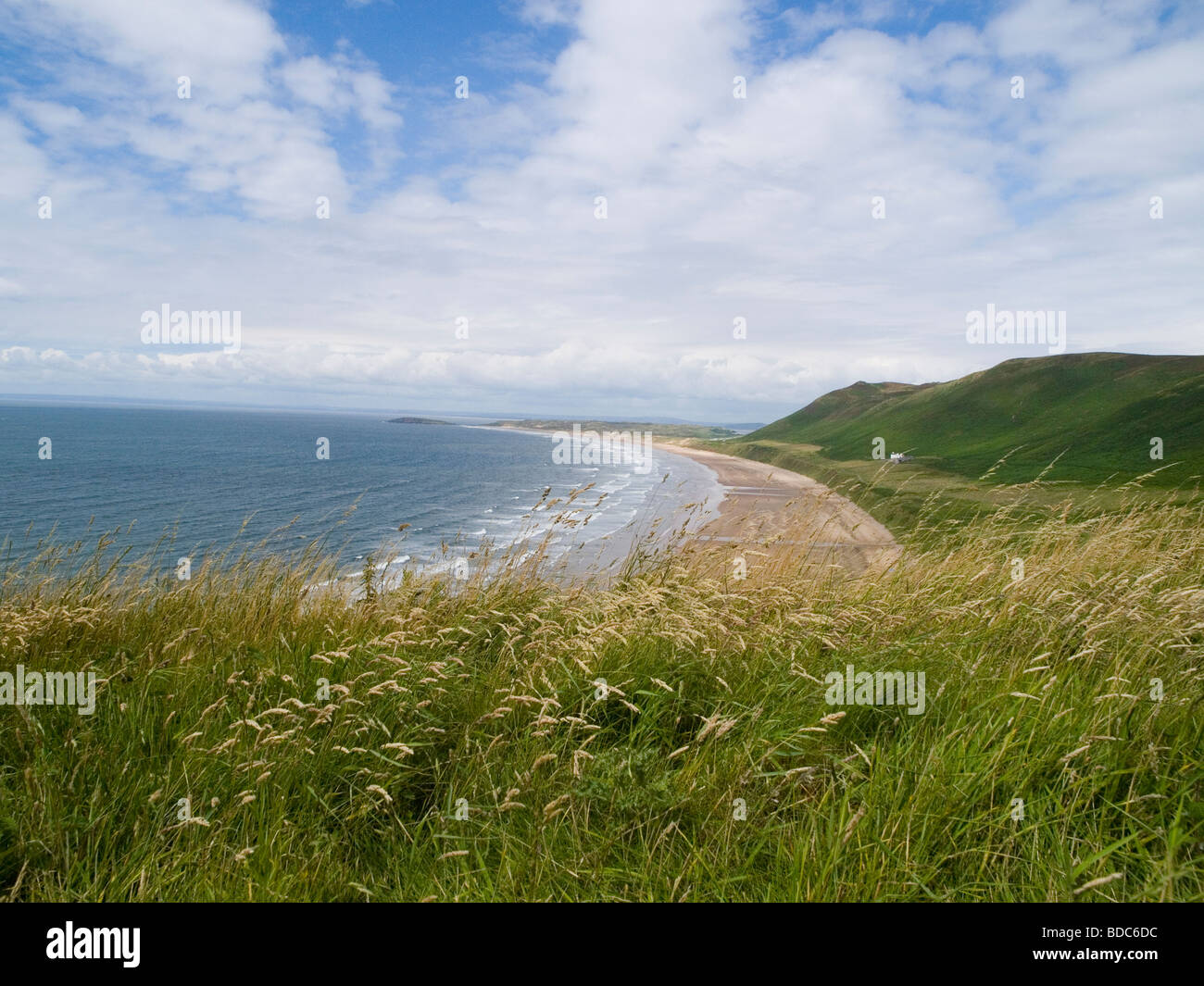 La baie de Rhossili, sur la péninsule de Gower, près de Swansea au Pays de Galles, Royaume-Uni Banque D'Images