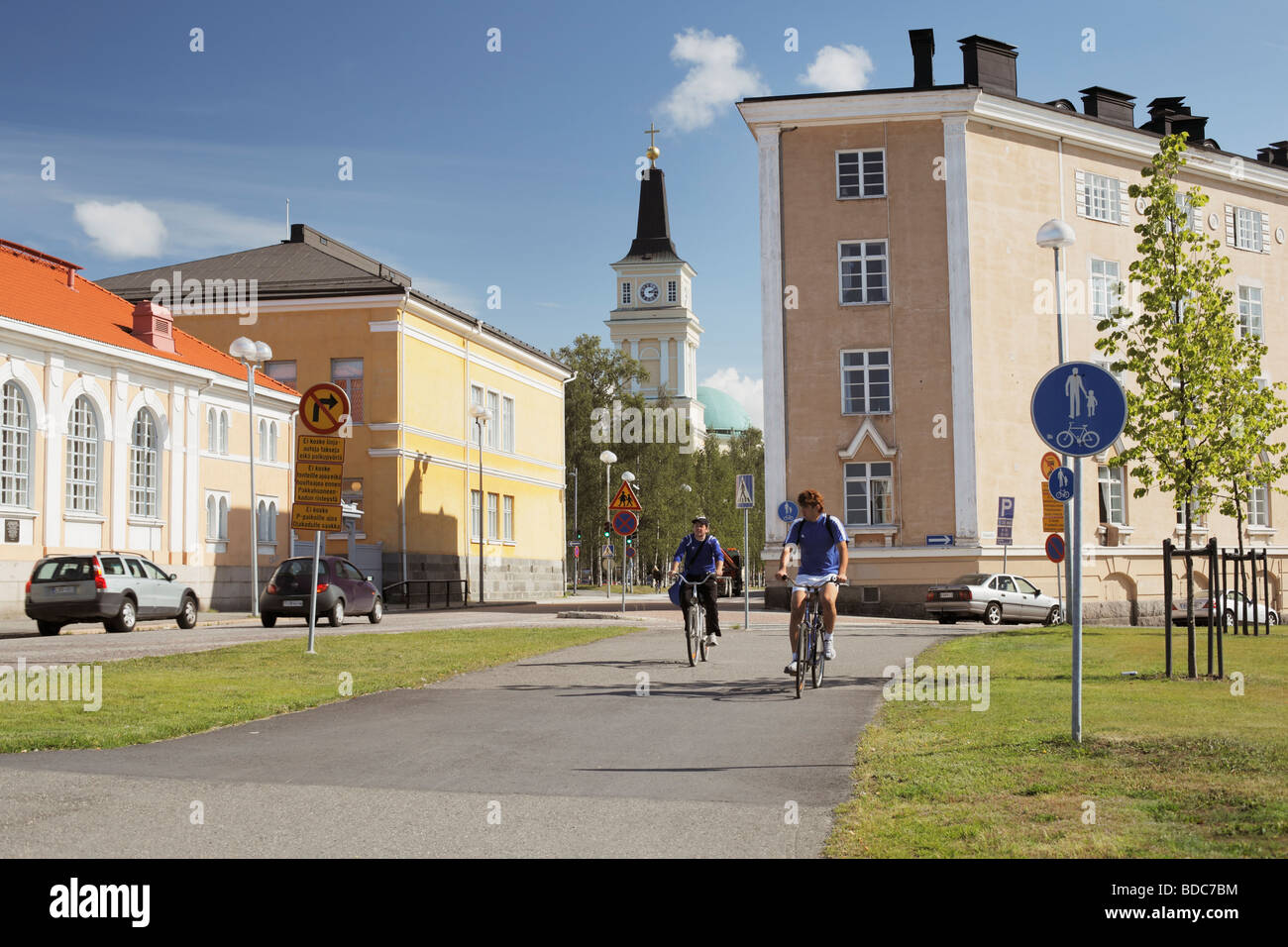 Vieux quartiers de la ville d'Oulu en Finlande Banque D'Images