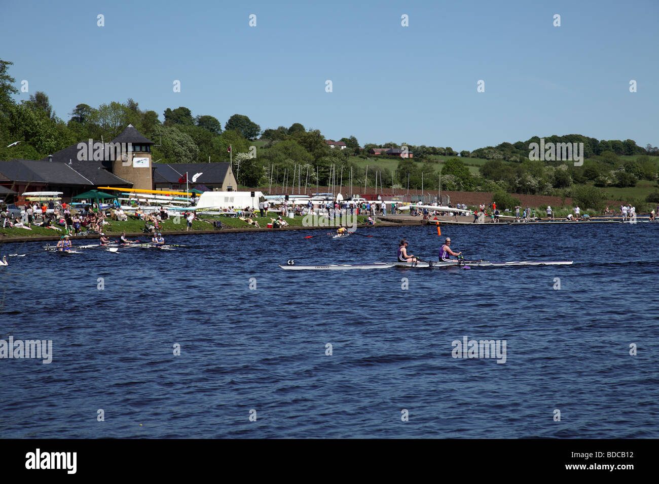 Lochwinnoch Rowing Regatta on Castle Semple Loch, Castle Semple Country Park, Renfrewshire, Écosse, Royaume-Uni Banque D'Images