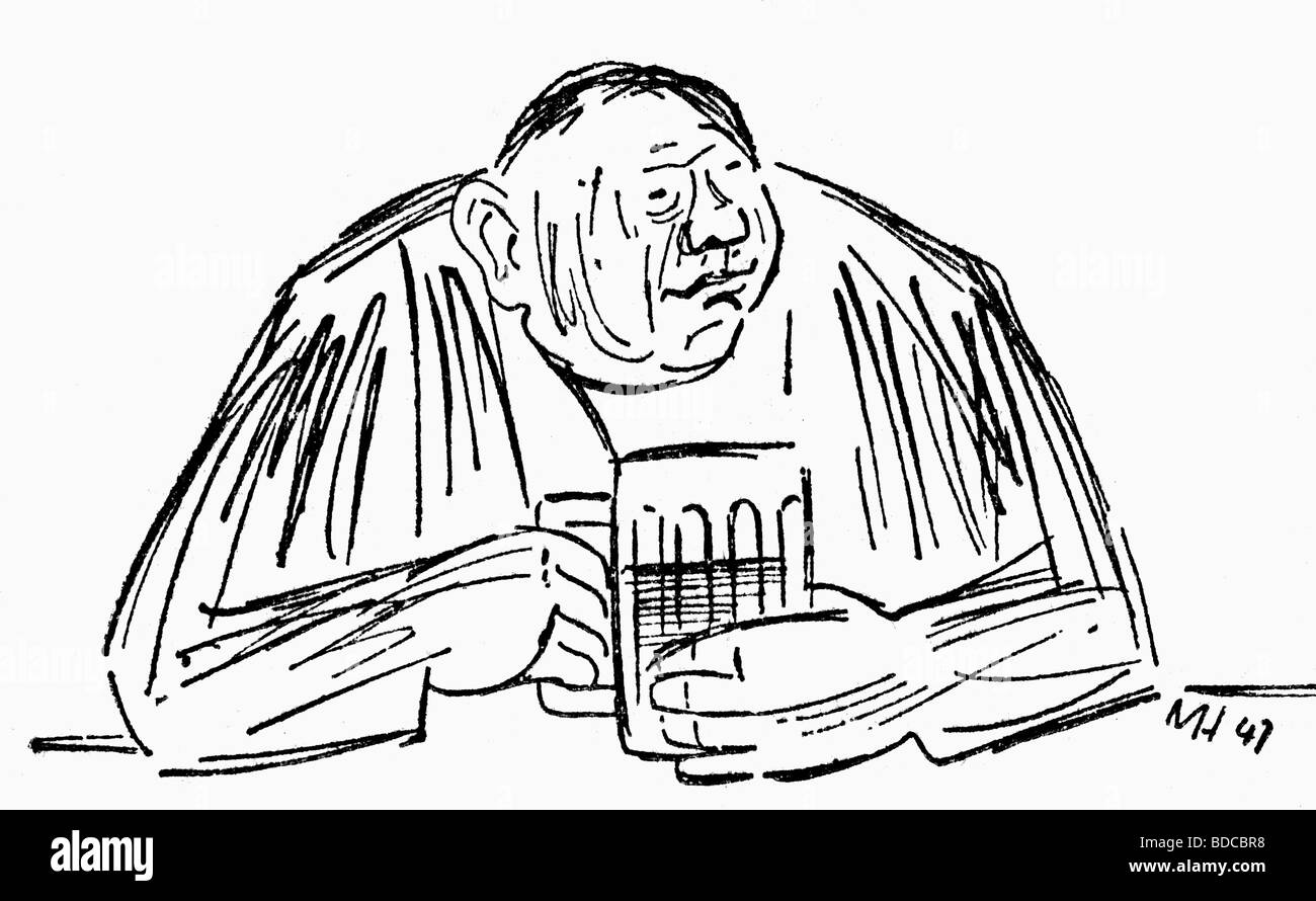 Mann, Heinrich, 27.3.1871 - 12.3.1950, auteur / écrivain allemand, illustration et texte de son roman "Le Sujet", illustration de Martin Hänisch, Banque D'Images