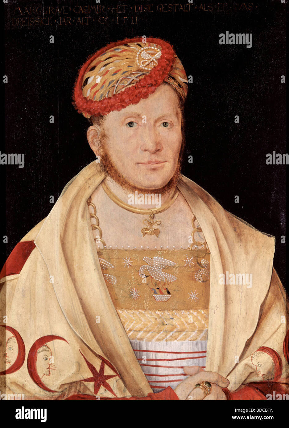 Casimir, 27.9.1481 - 21.9.1527, Margrave de Brandebourg-Kulmbach 1515 - 1527, portrait, peinture, par Hans von Kulmbach, 1511, Alte, Banque D'Images