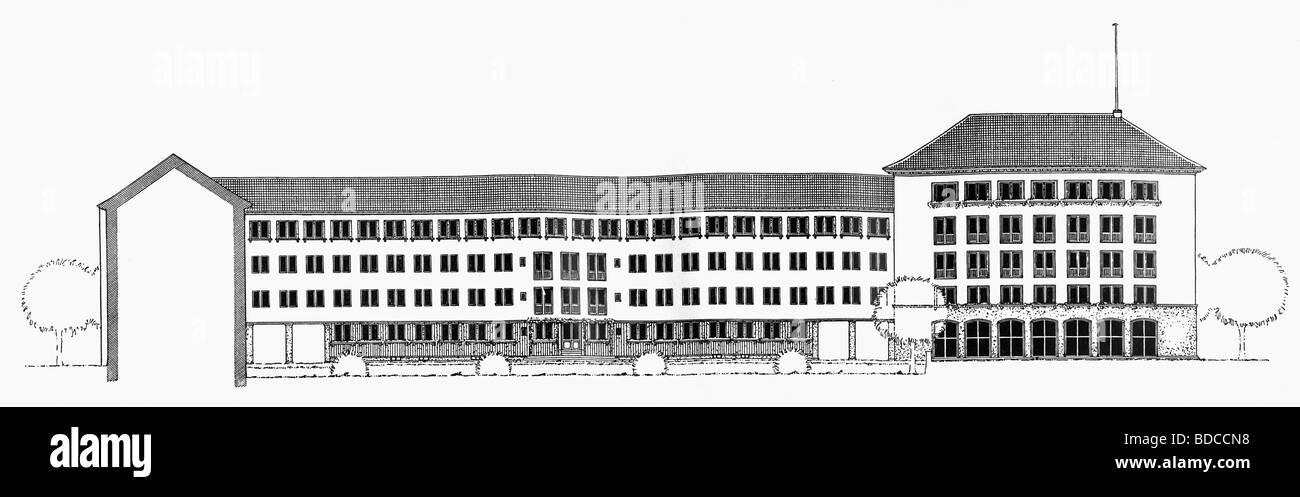 Événements, National socialisme / Nazisme, architecture, Allemagne, Berlin, Nord Charlottenburg, maison de soins, vue du Sud, conçu par Karl Bonatz, vers 1938, Banque D'Images