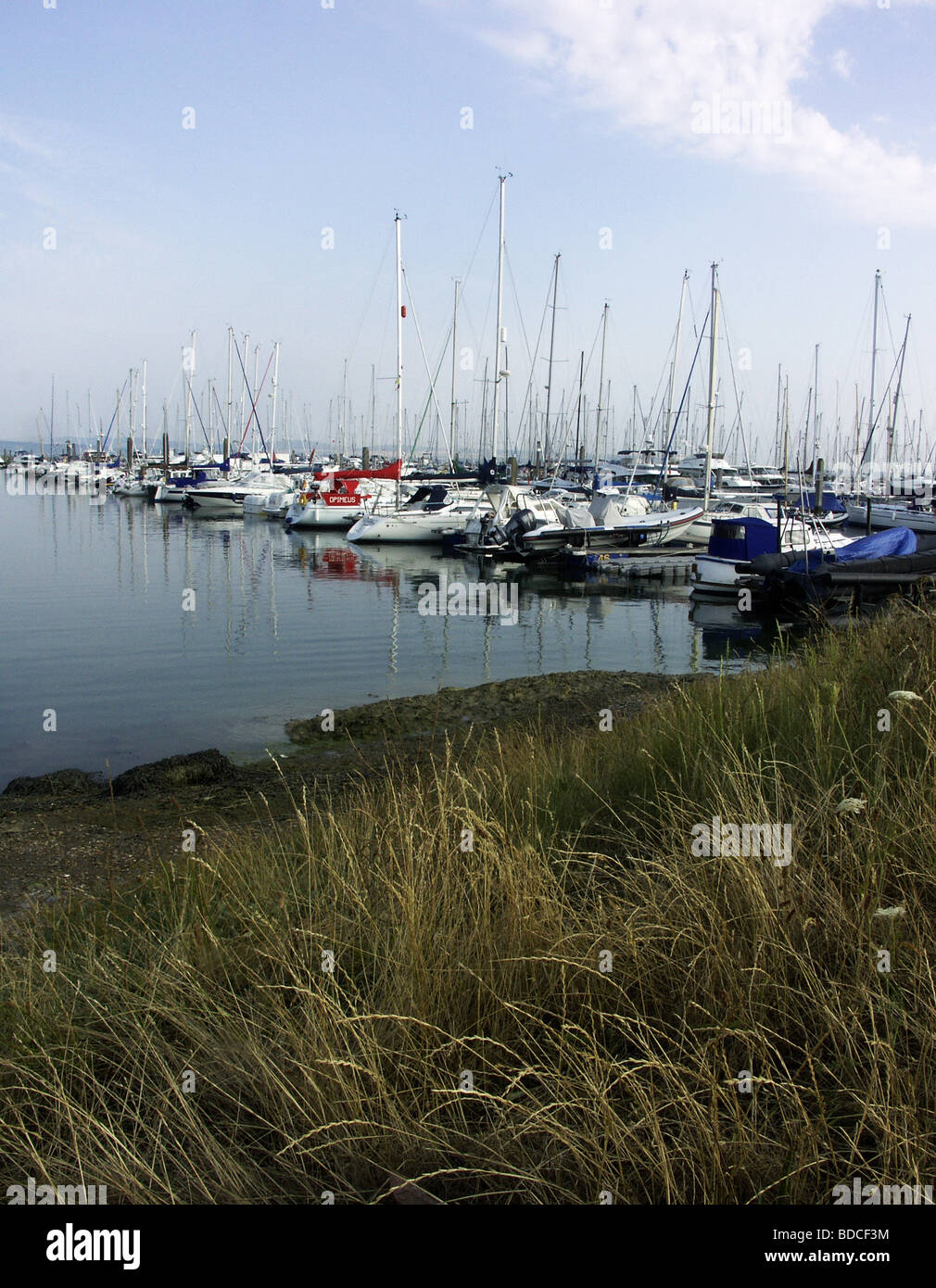 Marina Lymington Hampshire UK bateaux pontons Banque D'Images