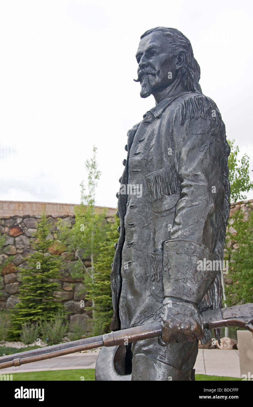 Statue de Buffalo Bill Cody Wyoming USA Banque D'Images