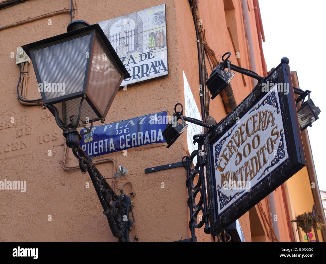 Les plaques de rue, Madrid Banque D'Images