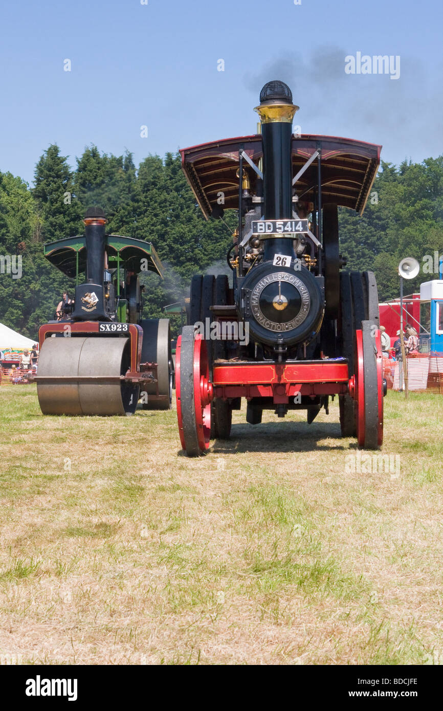 Moteur de traction Marshall 1905 et 1916 Aveling Porter à vapeur Banque D'Images