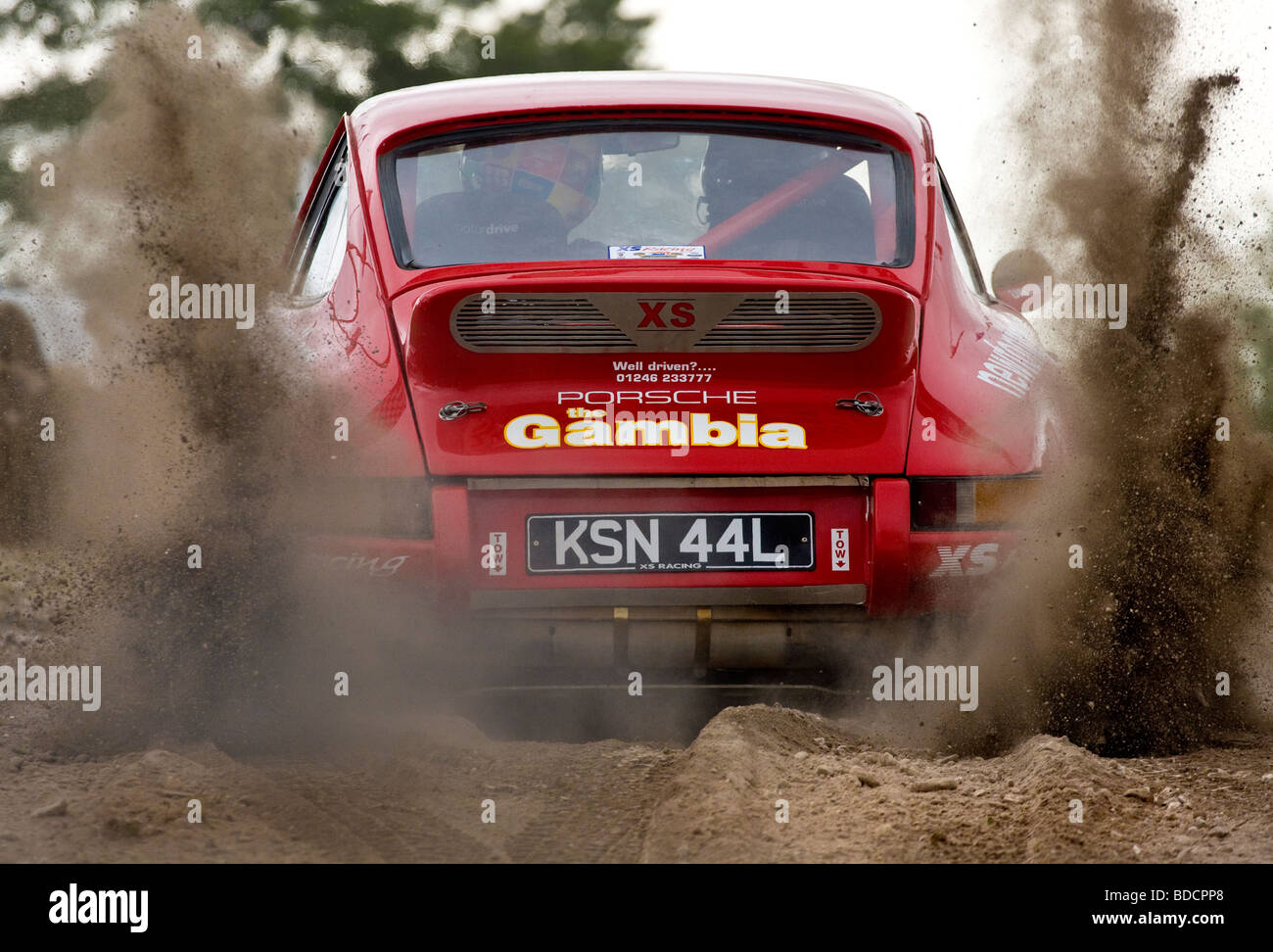 1973 Porsche 911 RS commence l'étape de rallye à l'Goodwood Festival of Speed, Sussex, UK. Pilote : Steven Smith. Banque D'Images