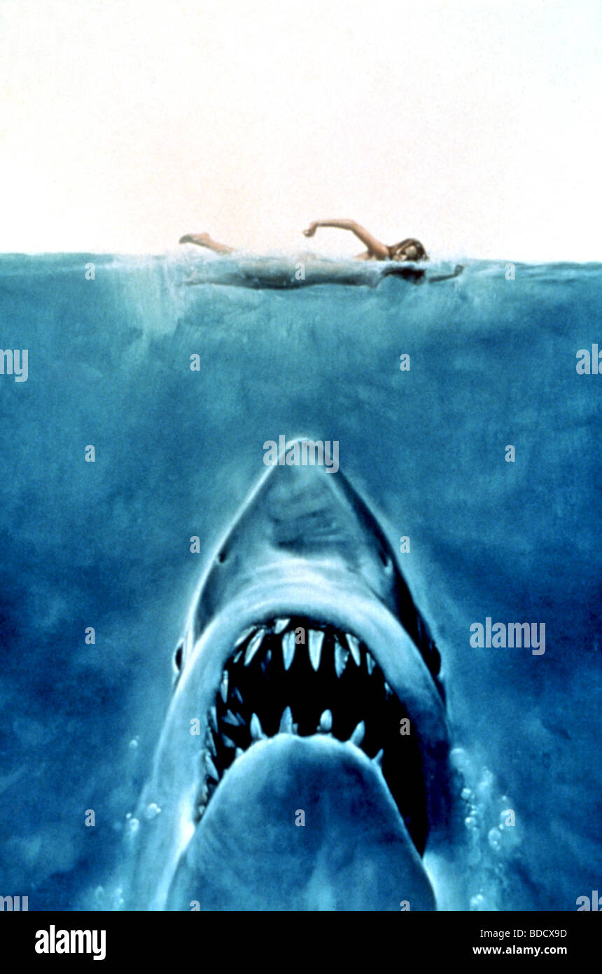 JAWS - 1975 film universel. Illustration pour l'affiche. Banque D'Images