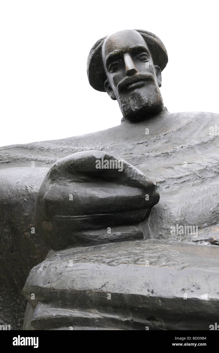 Zagreb, Croatie. Statue de Marco Marulic (1450-1524), poète sur Marulic Square Banque D'Images