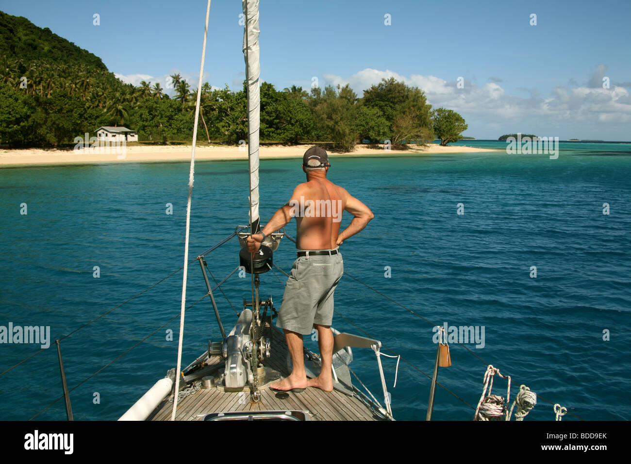 Mouillage dans l'archipel de Tonga Vavau Banque D'Images