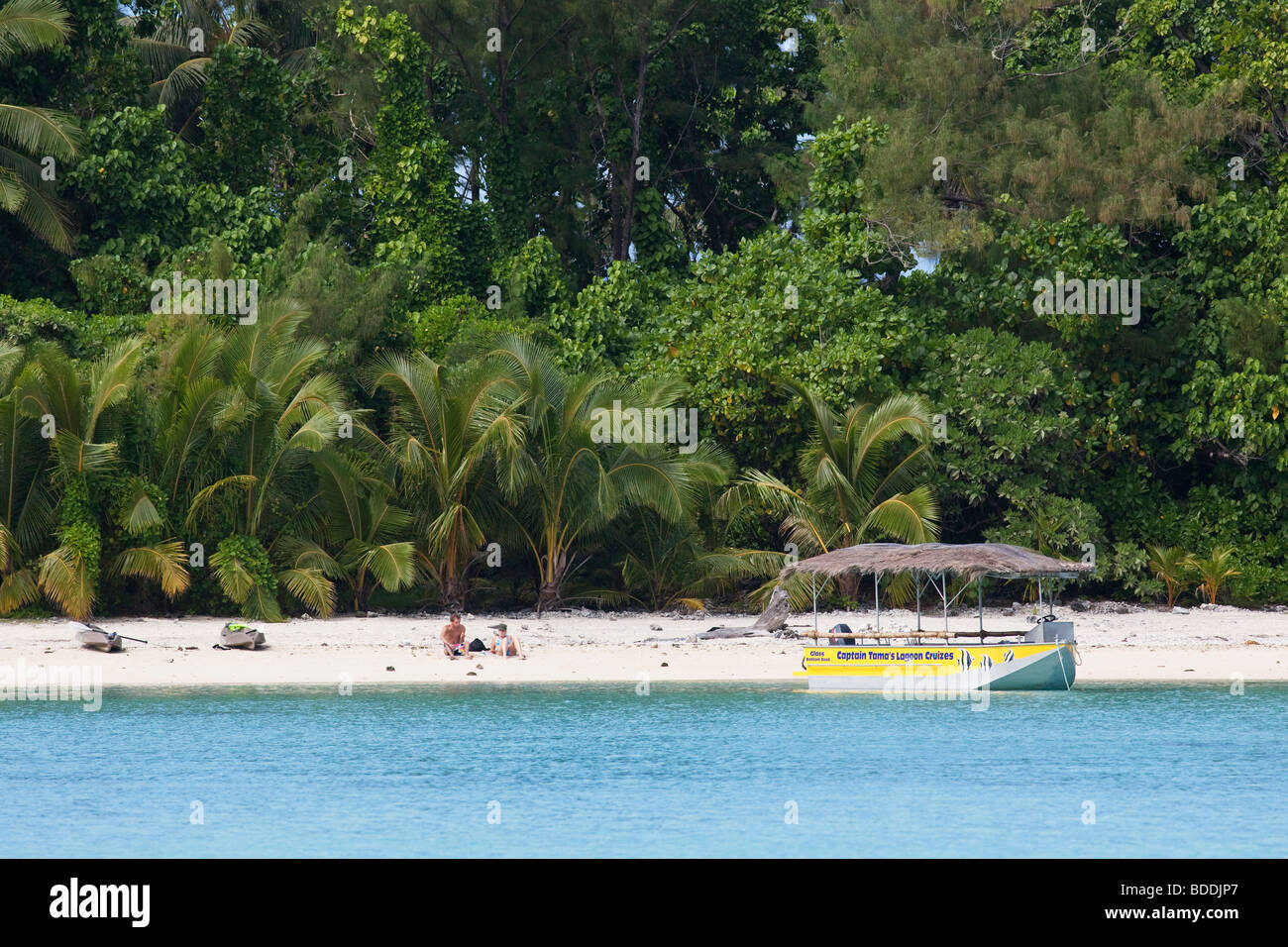 Plage de Rarotonga aux îles Cook dans le Pacifique Sud Banque D'Images