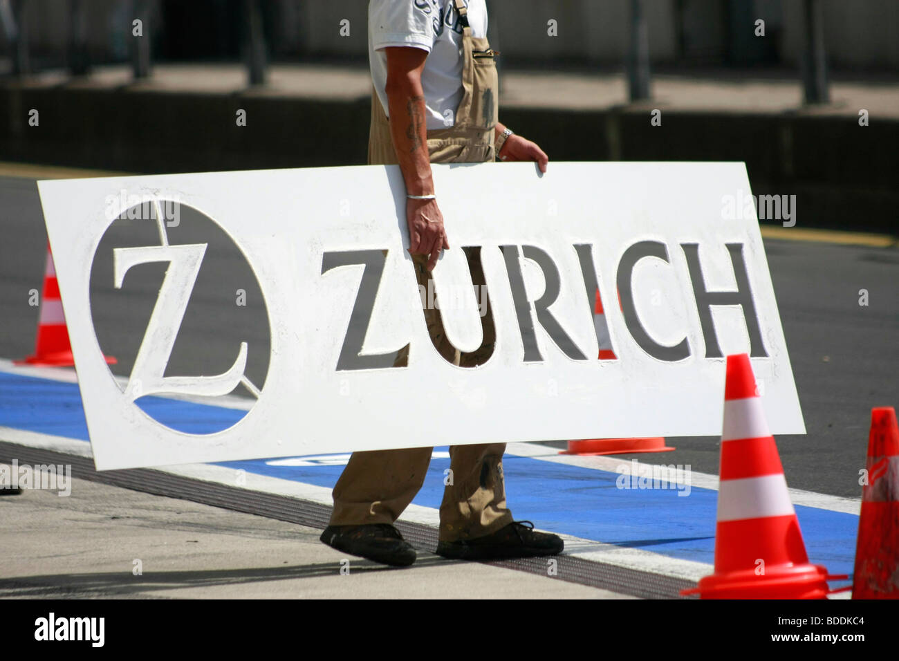 Publicité de Zurich compagnie d'assurances, Nuerburgring, Allemagne. Banque D'Images