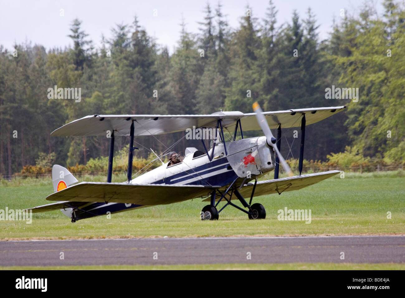 De Havilland DH82 Tiger Moth entraîneur de base avion biplan Banque D'Images