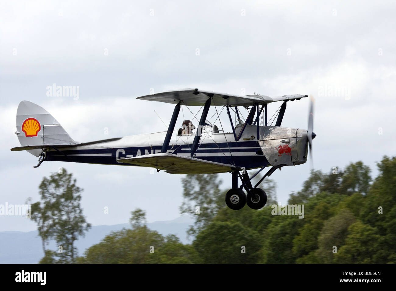 De Havilland DH82 Tiger Moth entraîneur de base avion biplan Banque D'Images