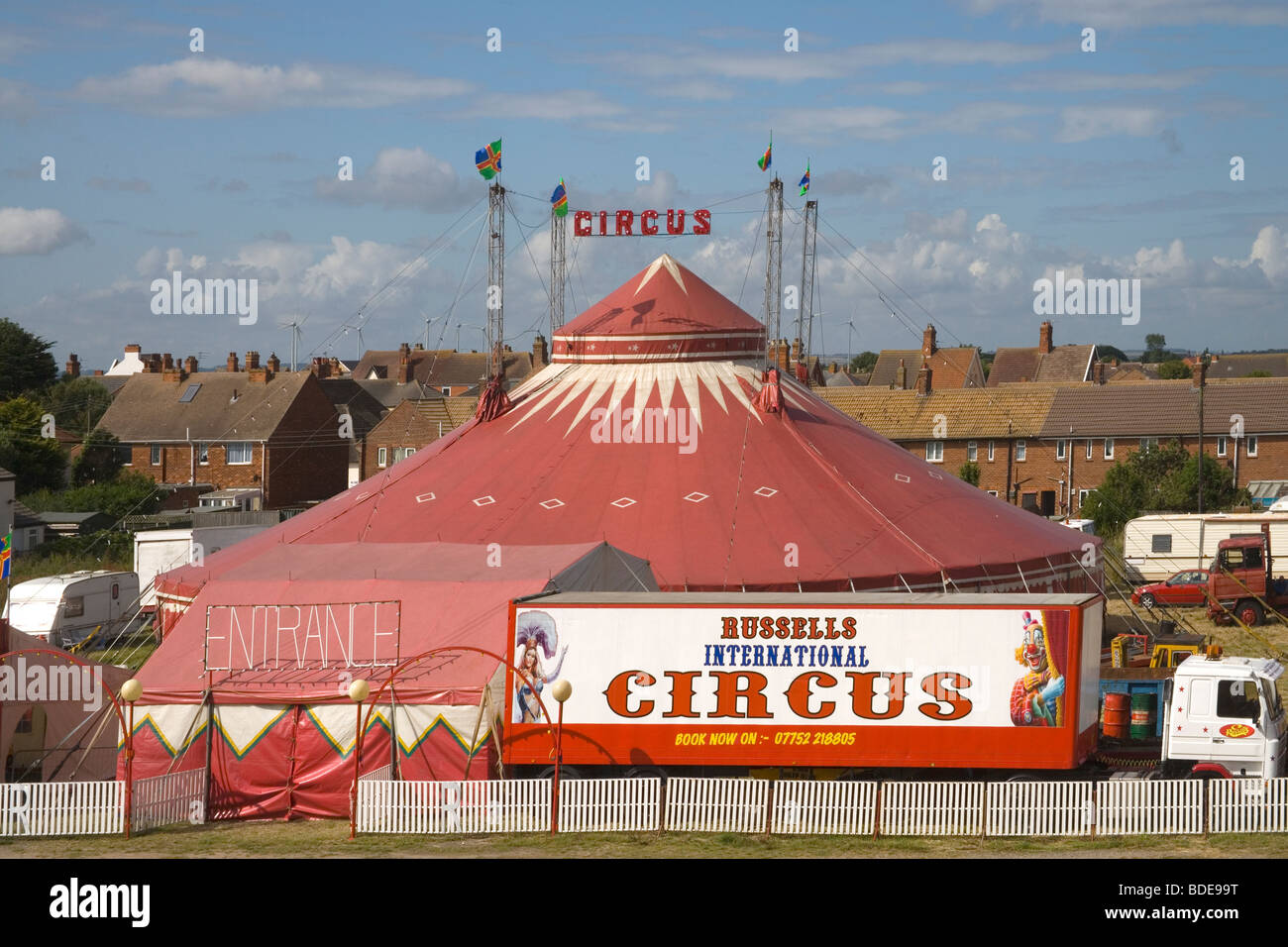 Tente de cirque à mablethorpe sur la côte du Lincolnshire Banque D'Images