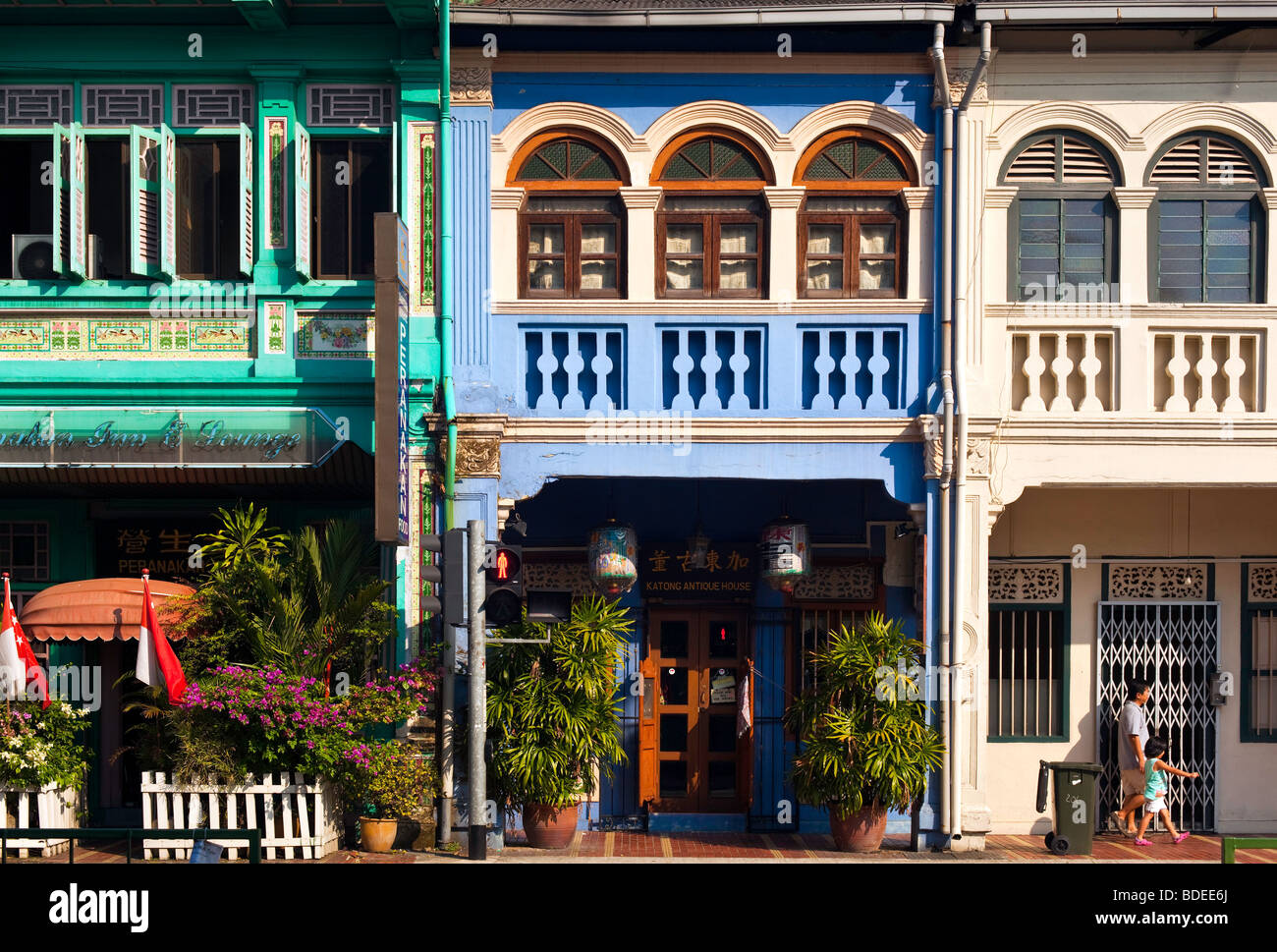 Singapour, Katong, East Coast Road, traditionnelle Peranakan avec goût. Banque D'Images