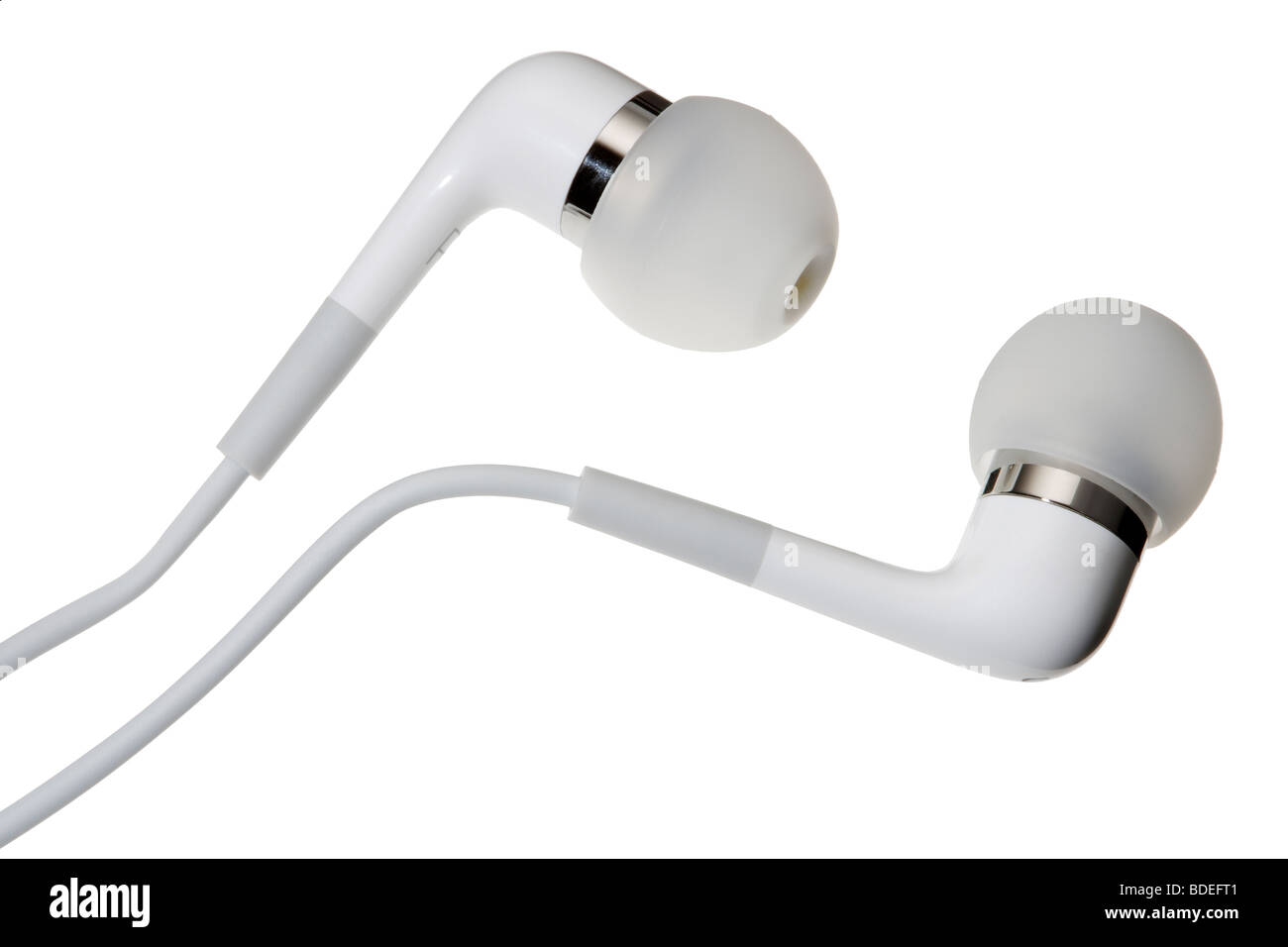 Écouteurs Apple Ipod blanc Banque D'Images