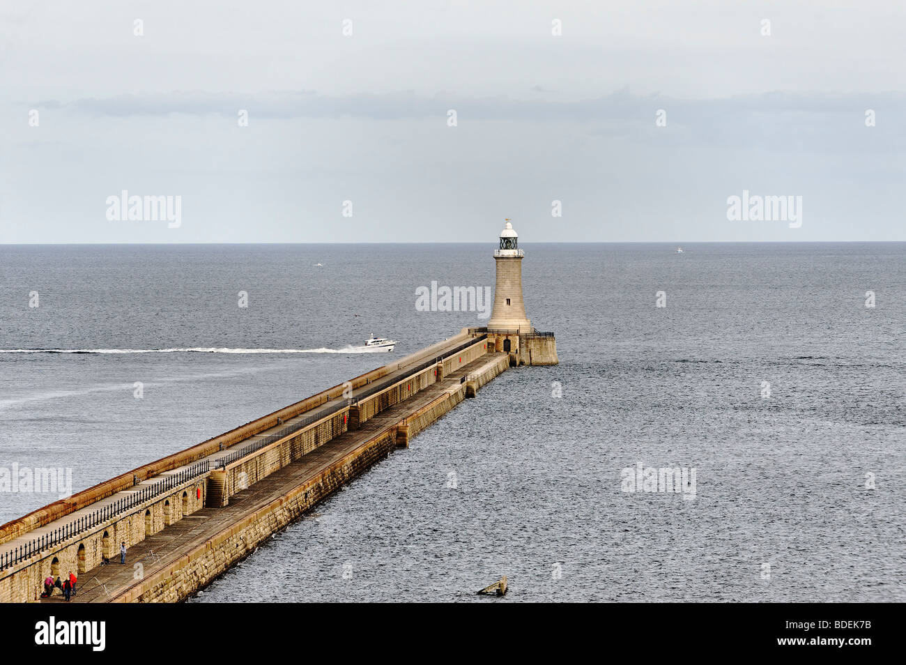 Jetée Nord à la tête de la rivière Tyne à Tynemouth Banque D'Images