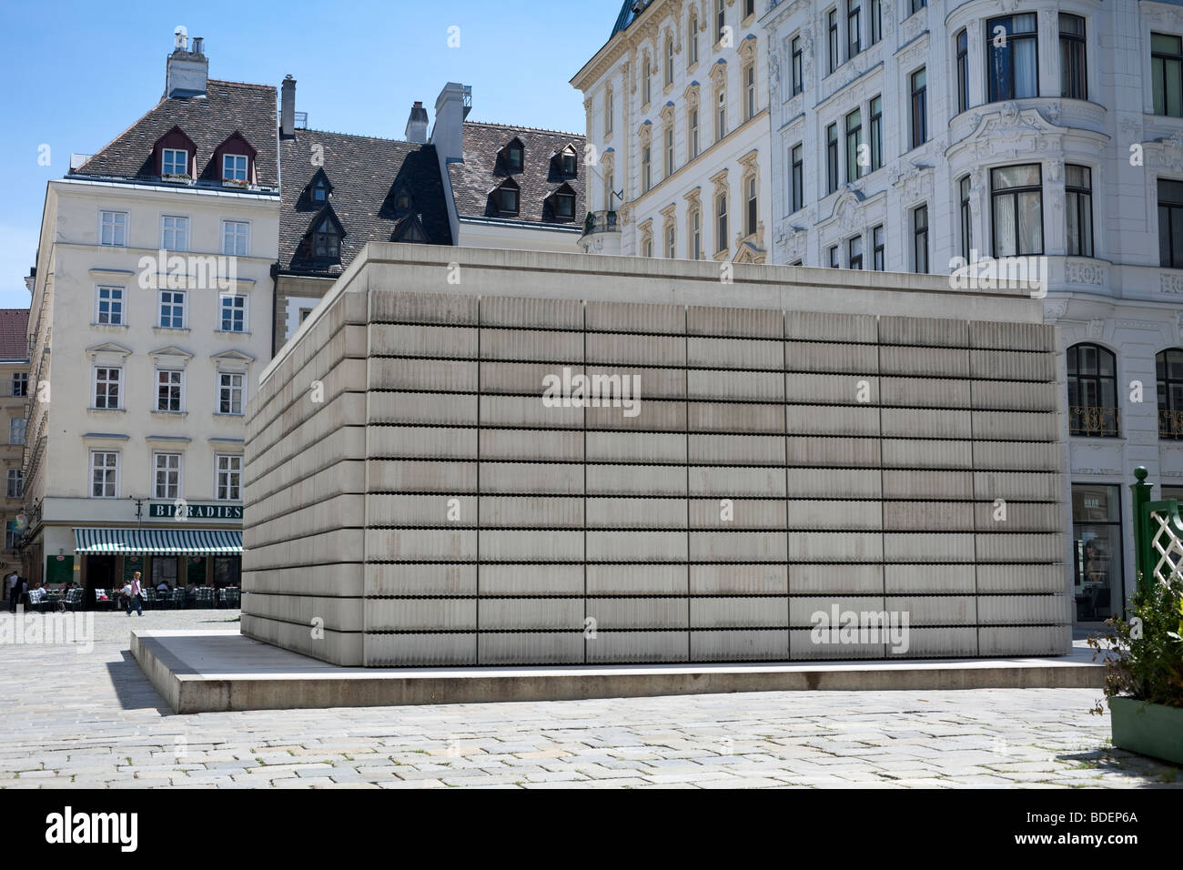 Judenplatz Holocaust Memorial, Vienne, Autriche Banque D'Images