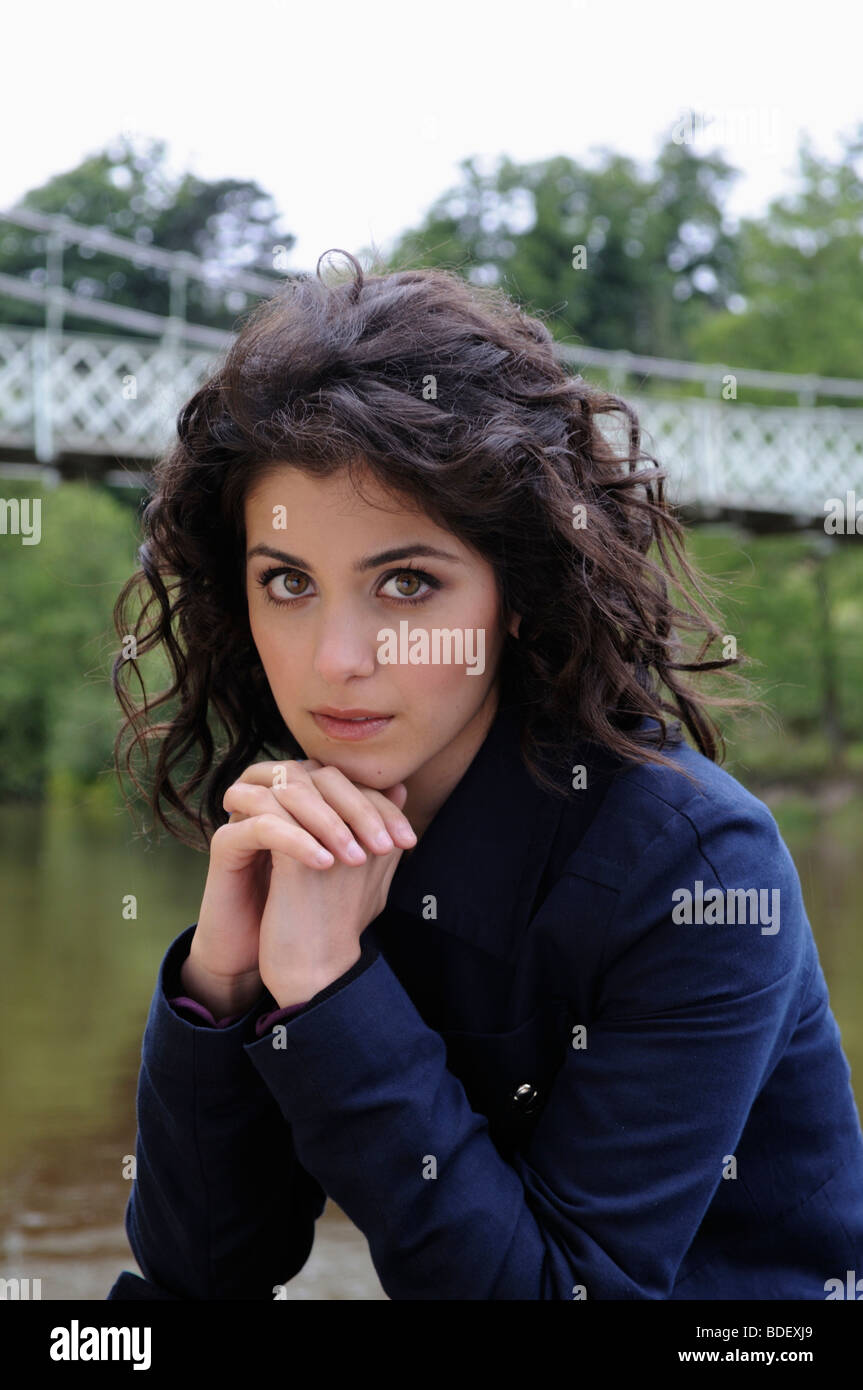 Katie Melua chanteuse dans la carrière de Shrewsbury Shropshire Banque D'Images