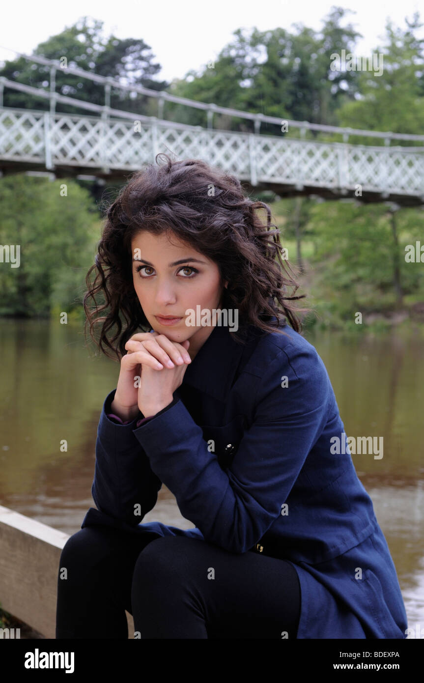 Katie Melua chanteuse dans la carrière de Shrewsbury Shropshire Banque D'Images