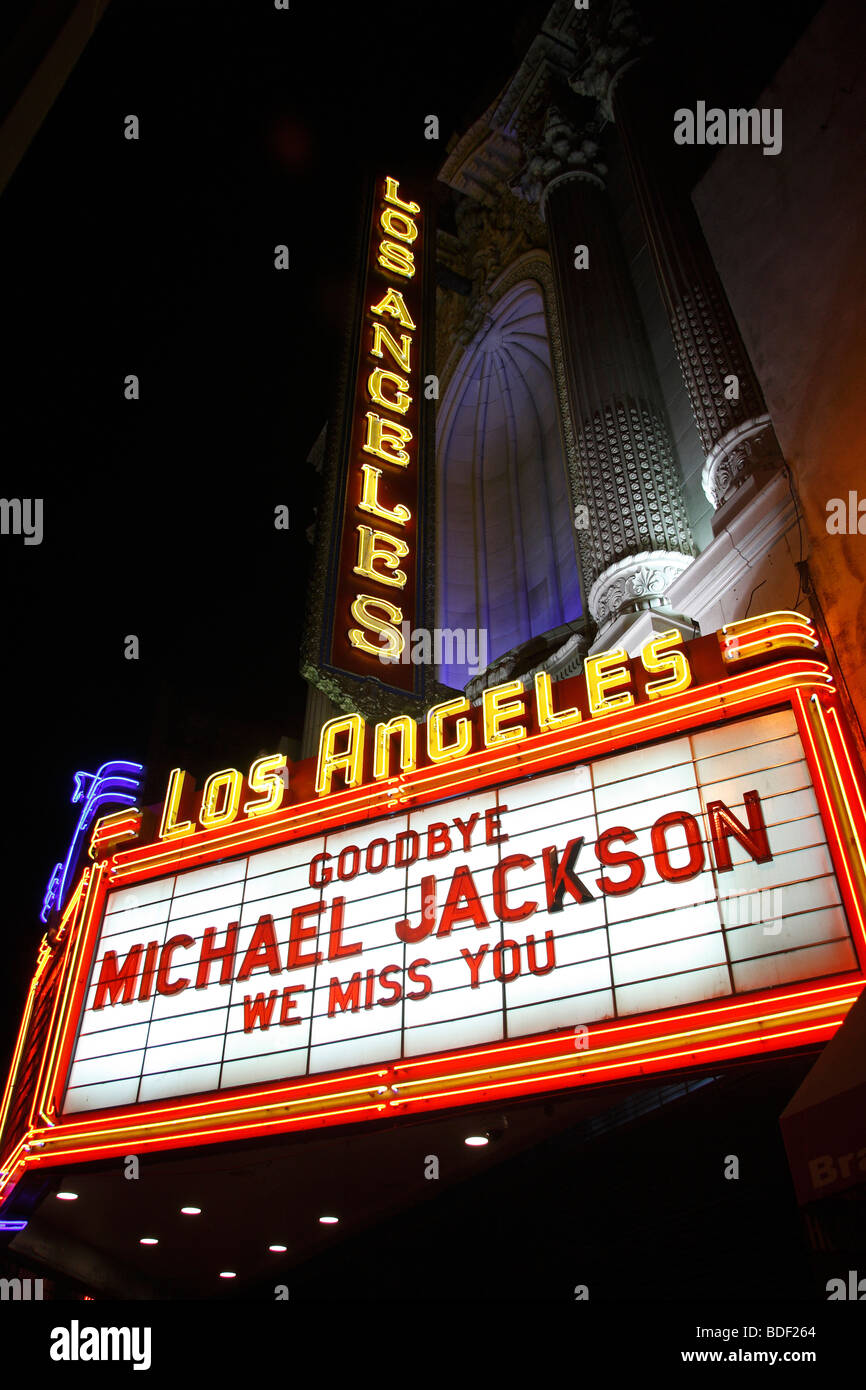 Michael Jackson tribute sur chapiteau de théâtre historique Los Angeles Downtown Los Angeles Banque D'Images