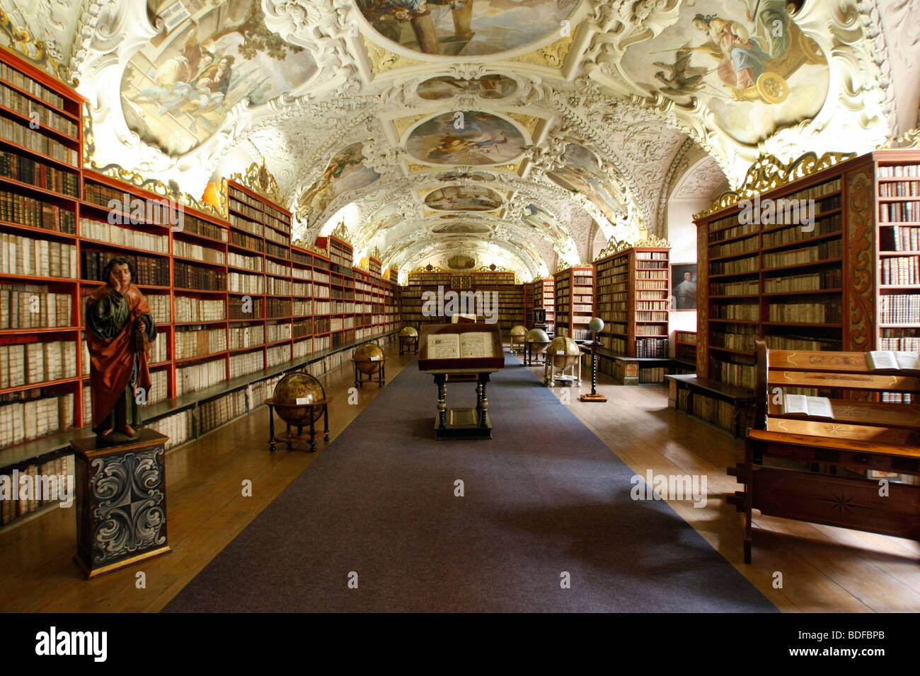Bibliothèque du monastère de Strahov, Prague, Bohême, République tchèque, Europe de l'est Banque D'Images