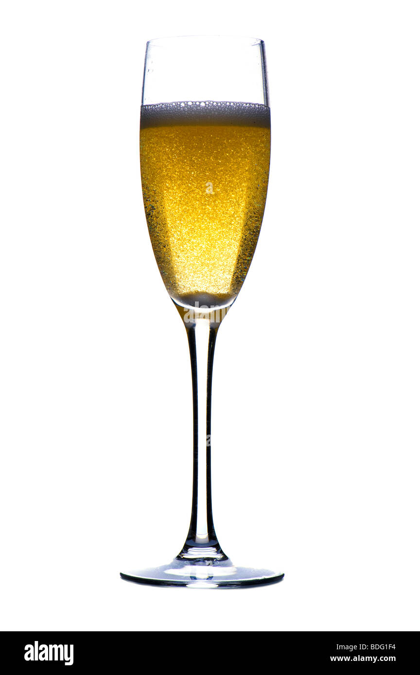 Objet sur blanc - verres de champagne close up Banque D'Images
