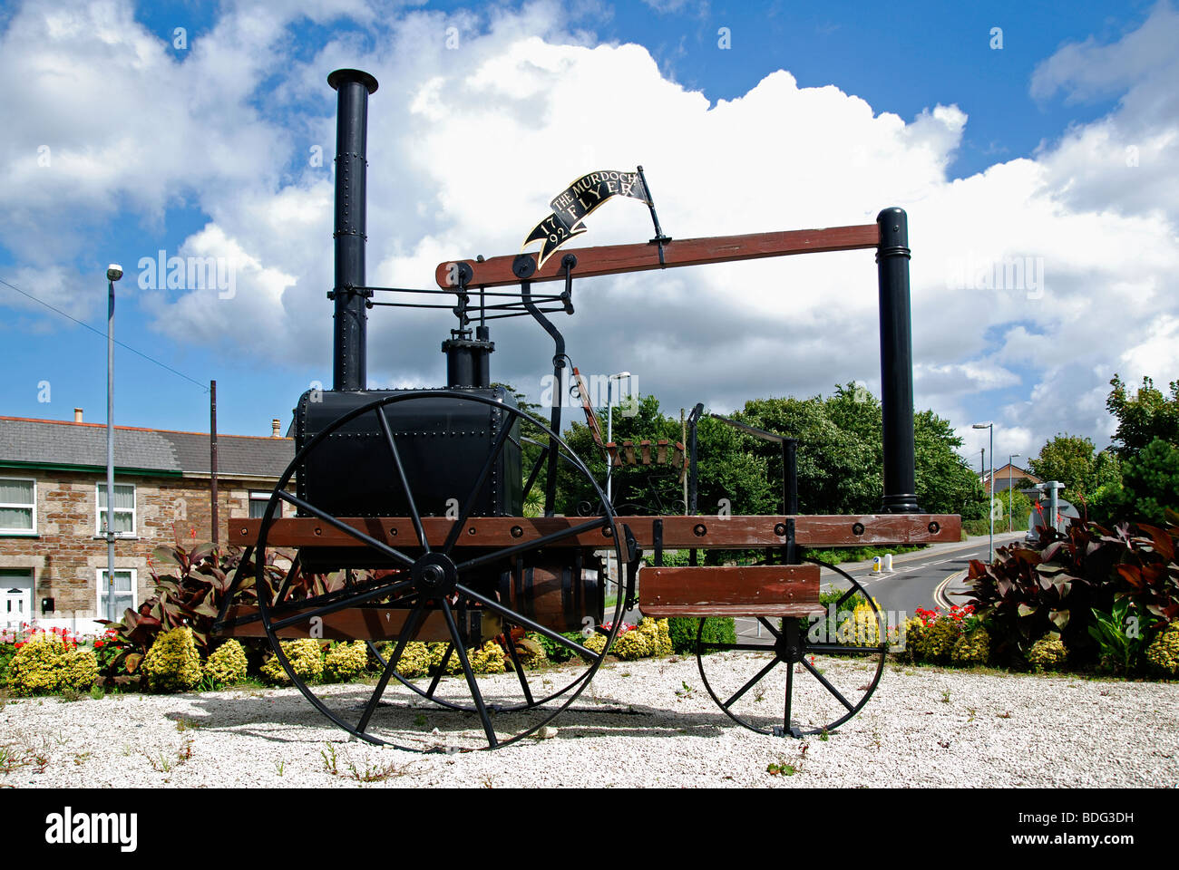 L ' murdoch flyer ' une réplique de la machine à vapeur d'origine à Redruth, Cornwall, uk Banque D'Images