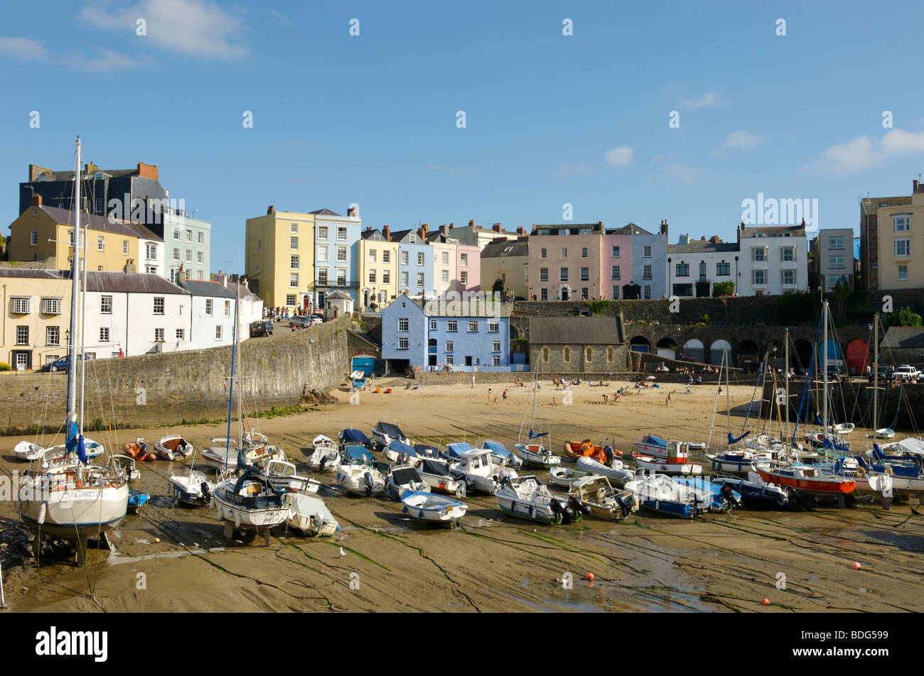 Port de Tenby, Pembrokeshire, Pays de Galles Banque D'Images