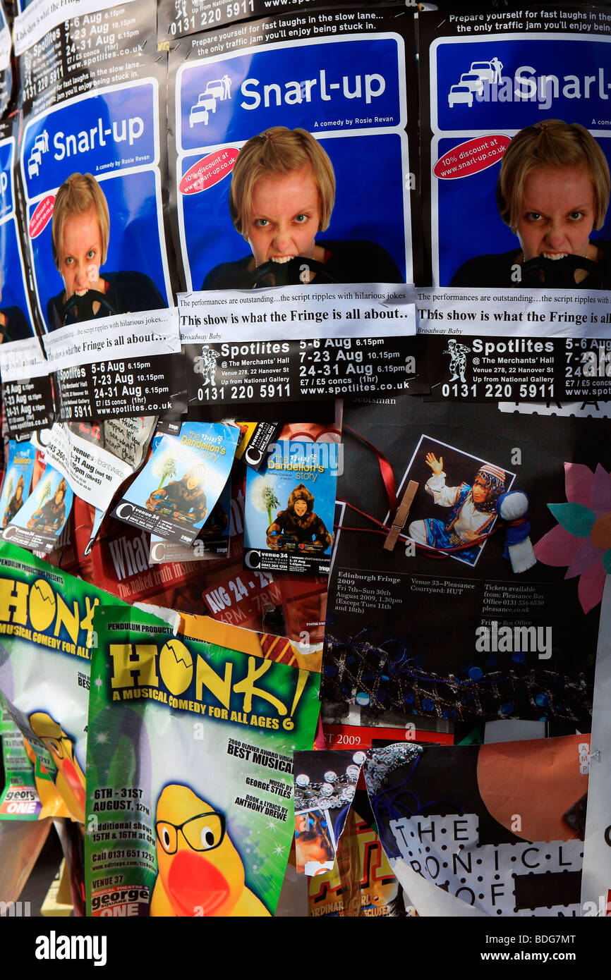 Affiches et flyers pour des événements à l'Edinburgh Fringe Festival 2009 Banque D'Images