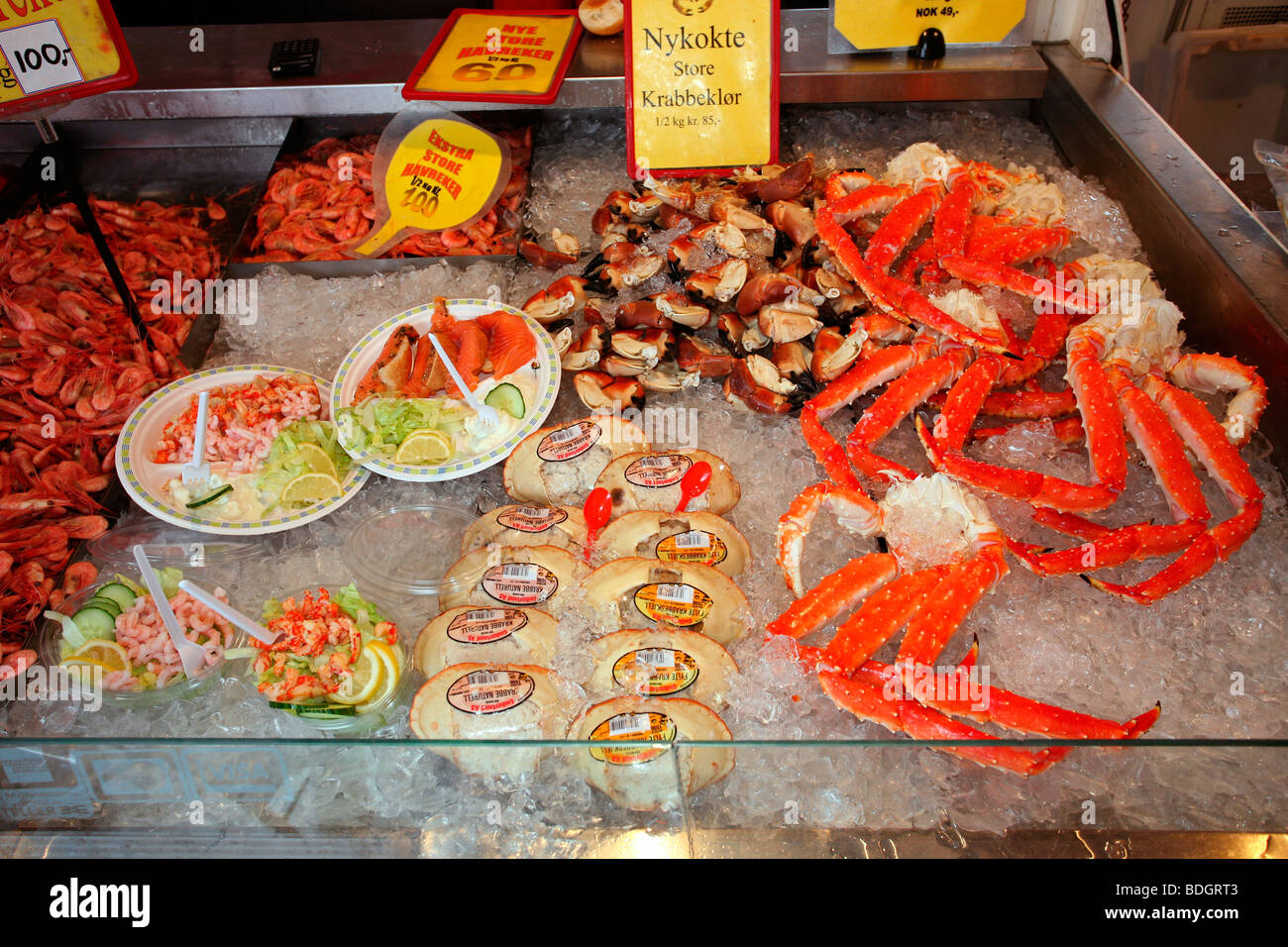 Marché aux poissons de Bergen : Torget Banque D'Images