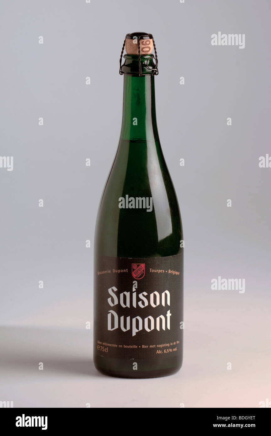 750ml bouteille de bière belge Saison Dupont Banque D'Images