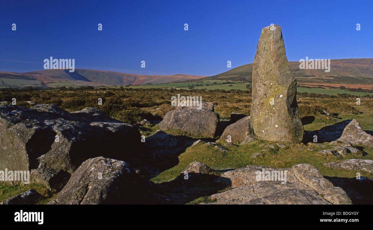 Cercle de pierre l'a amenée, en mémoire de poète Waldo Williams près de Mynachlog-ddu West Wales Pembrokeshire UK Banque D'Images